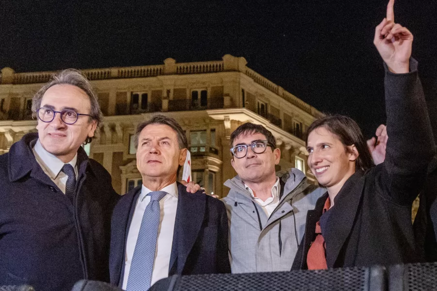 Angelo Bonelli, Giuseppe Conte, Nicola Fratoianni, Elly Schlein,