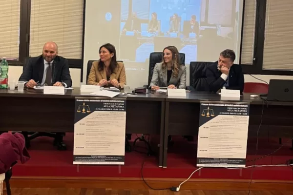 In foto: Avv. Gianni Scarpato, il Pubblico Ministero Cristina Curatoli, Avv. Ludovica Marano e il Dott. Francesco dal Poggetto.