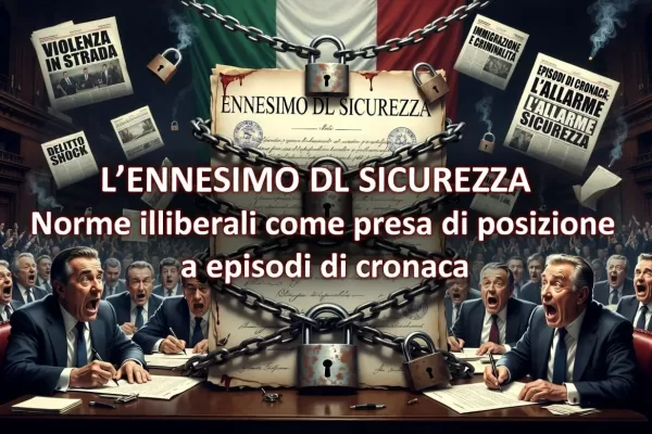 Ennesimo decreto sicurezza: norme illiberali come presa di posizione a episodi di cronaca