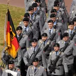 FILE – New recruits of the German Army Bundeswehr attend a ceremony to take their oath in front of the North Rhine-Westphalia state parliament in Duesseldorf, Germany, on Sept. 4, 2025. (AP Photo/Martin Meissner, File)





Associate Press/ LaPresse
Only Italy and Spain
