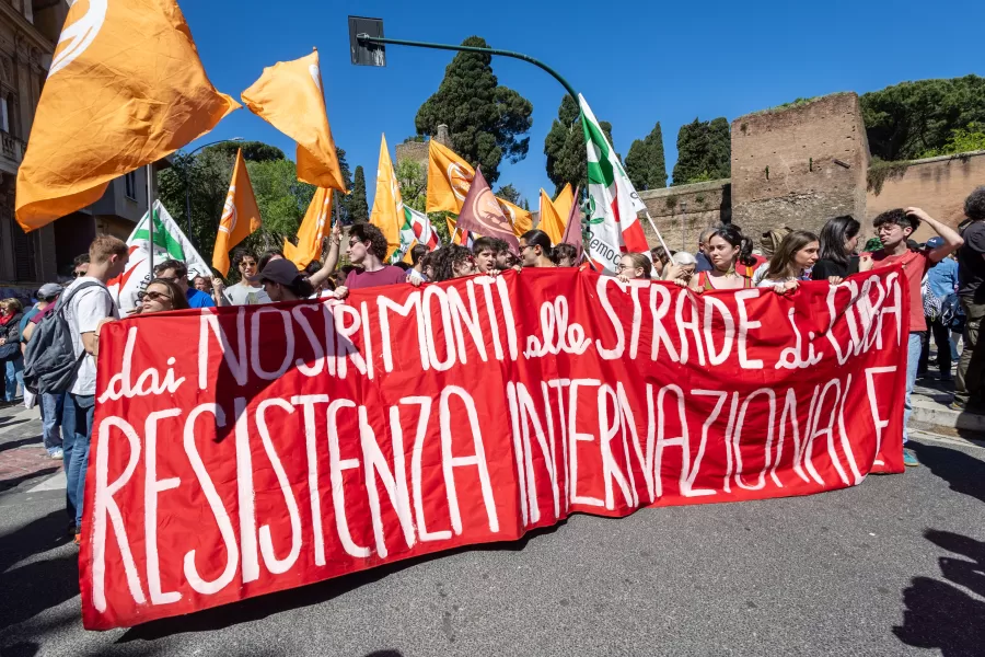 manifestazione ANPI per 81mo anniversario della Liberazione. Roma Sabato 25 Aprile 2026  (photo by Mauro Scrobogna / LaPresse)

ANPI demonstration for the 81st anniversary of the Liberation. Rome, Saturday April 25 2026  (photo by Mauro Scrobogna / LaPresse)