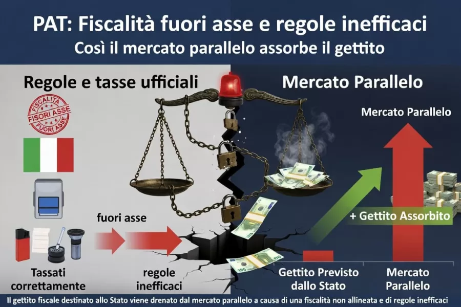 PAT, fiscalità fuori asse e regole inefficaci: così il mercato parallelo assorbe il gettito