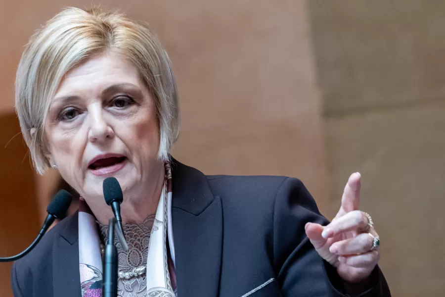 Marina Calderone, Ministro del Lavoro, in occasione del convegno del Ministero del Lavoro  IA e lavoro: governare la transizione, moltiplicare le opportunità. Roma  Venerdì 27 Febbraio 2026 (foto Mauro Scrobogna /LaPresse)

MInister of labour Marina Calderone, on the occasion of the Ministry of Labor conference ‘AI and work: managing the transition, multiplying opportunities’. Rome, Friday February 27, 2026 (photo by Mauro Scrobogna / LaPresse)