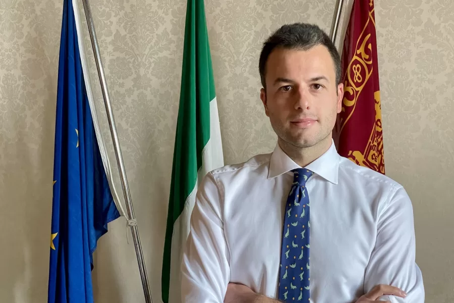 Simone Venturini, candidato sindaco Venezia (Italia) 2 marzo 2026 – cronaca – (Foto Ufficio stampa e comunicazione Venturini/LaPresse) 

DISTRIBUTION FREE OF CHARGE – NOT FOR SALE