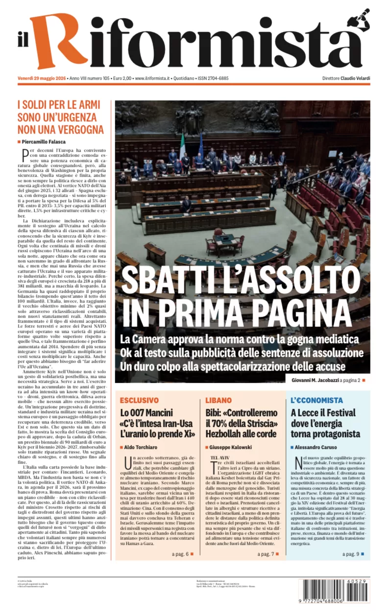 Quotidiano del 29 Maggio 2026