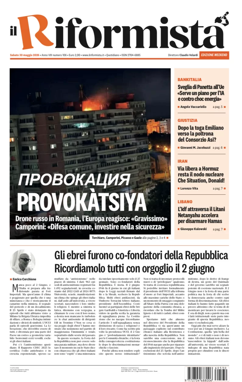 Quotidiano del 30 Maggio 2026