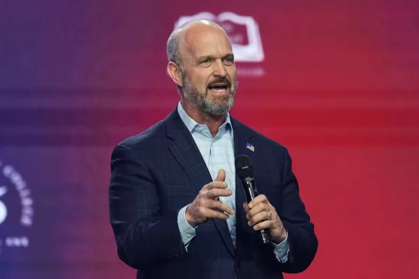 Kevin Roberts, president of The Heritage Foundation, speaks during Turning Point USA’s AmericaFest 2025, Friday, Dec. 19, 2025, in Phoenix. (AP Photo/Ross D. Franklin) Kevin Roberts, president of The Heritage Foundation, speaks during Turning Point USA’s AmericaFest 2025, Friday, Dec. 19, 2025, in Phoenix. (AP Photo/Ross D. Franklin)