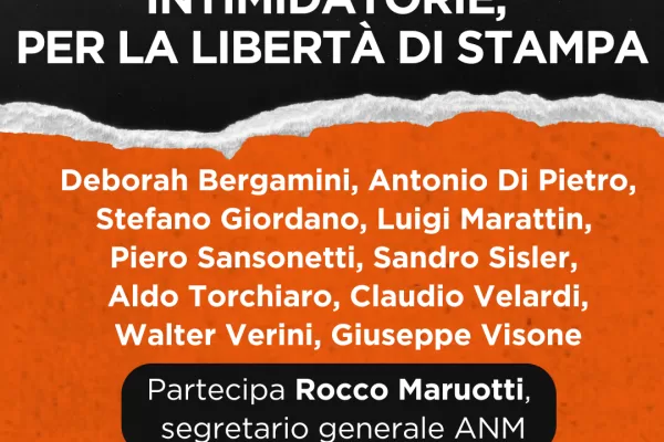 Querele intimidatorie, alle 11:00 l’incontro pubblico su informazione e giustizia presso la sala Capranichetta Querele intimidatorie, alle 11:00 l’incontro pubblico su informazione e giustizia presso la sala Capranichetta