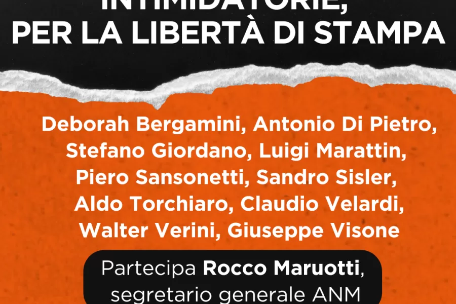 Querele intimidatorie, alle 11:00 l’incontro pubblico su informazione e giustizia presso la sala Capranichetta