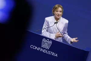 La presidente del Consiglio Giorgia Meloni durante l’assemblea di Confindustria al Convention Center La Nuvola, Roma, Martedì 26 Maggio 2026 (Foto Roberto Monaldo / LaPresse)

Italian premier Giorgia Meloni during Confindustria assembly, Rome, Tuesday, May 26, 2026 (Photo by Roberto Monaldo / LaPresse)