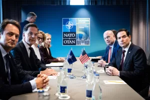 MARK RUTTE SEGRETARIO GENERALE NATO MARCO RUBIO SEGRETARIO DI STATO USA