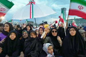 A group of women attend a mass wedding ceremony for couples participating in the “Janfada” (“Sacrifice for Iran”) pro-government campaign in Tehran, Iran, Monday, May 18, 2026. (AP Photo/Vahid Salemi) A group of women attend a mass wedding ceremony for couples participating in the “Janfada” (“Sacrifice for Iran”) pro-government campaign in Tehran, Iran, Monday, May 18, 2026. (AP Photo/Vahid Salemi)