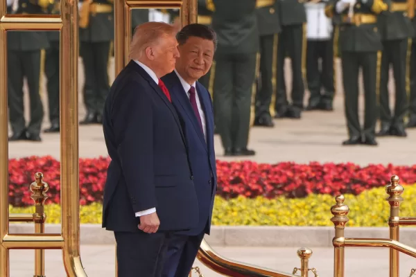 President Donald Trump participates in a welcome ceremony with China’s President Xi Jinping at the Great Hall of the People, Thursday, May 14, 2026, in Beijing. (AP Photo/Mark Schiefelbein) President Donald Trump participates in a welcome ceremony with China’s President Xi Jinping at the Great Hall of the People, Thursday, May 14, 2026, in Beijing. (AP Photo/Mark Schiefelbein)
