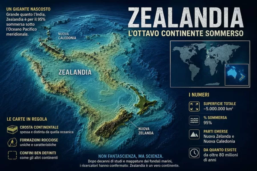 Il mistero di Zealandia, il continente fantasma nascosto sotto l’Oceano Pacifico