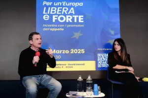 Carlo Clenda AZIONE in occasione dell’evento “Per un’Europa libera e forte’ appello lanciato dalla    vicepresidente del Parlamento Europeo Pina Picierno PD. Europa Experience a Roma, Sabato 15  Febbraio 2025 (foto Mauro Scrobogna / LaPresse) 

Carlo Calenda AZIONE on the occasion on the occasion of the event “For a free and strong Europe” appeal launched by the vice-president of the European Parliament Pina Picierno PD. Europa Experience in Rome, Saturday  February 15 2025. (Photo by Mauro Scrobogna / LaPresse)