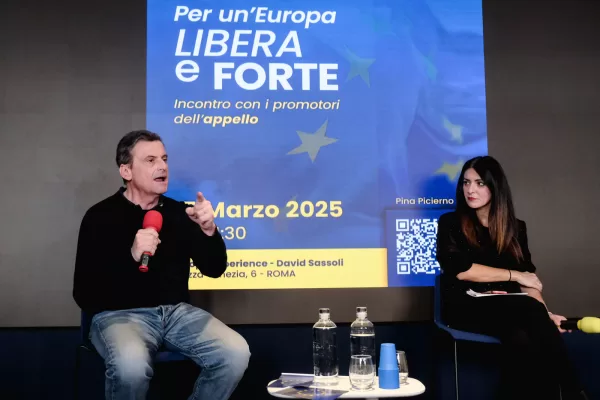 Carlo Clenda AZIONE in occasione dell’evento “Per un’Europa libera e forte’ appello lanciato dalla vicepresidente del Parlamento Europeo Pina Picierno PD. Europa Experience a Roma, Sabato 15 Febbraio 2025 (foto Mauro Scrobogna / LaPresse)
Carlo Calenda AZIONE on the occasion on the occasion of the event “For a free and strong Europe” appeal launched by the vice-president of the European Parliament Pina Picierno PD. Europa Experience in Rome, Saturday February 15 2025. (Photo by Mauro Scrobogna / LaPresse) Carlo Clenda AZIONE in occasione dell’evento “Per un’Europa libera e forte’ appello lanciato dalla vicepresidente del Parlamento Europeo Pina Picierno PD. Europa Experience a Roma, Sabato 15 Febbraio 2025 (foto Mauro Scrobogna / LaPresse)
Carlo Calenda AZIONE on the occasion on the occasion of the event “For a free and strong Europe” appeal launched by the vice-president of the European Parliament Pina Picierno PD. Europa Experience in Rome, Saturday February 15 2025. (Photo by Mauro Scrobogna / LaPresse)