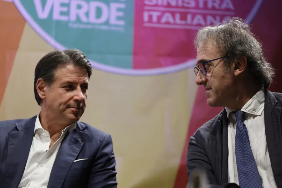 Giuseppe Conte e Angelo Bonelli a Terra ! Festa di Alleanza verdi e Sinistra a Roma Ñ Italia ÑMercoled 03 Settembre  2025 – Politica – (foto di Cecilia Fabiano/LaPresse) 
Green and Left Alliance Feast at Rome ÑItaly Ñ Wednesday  , September  25 , 2025 – Politics – (photo by Cecilia Fabiano/LaPresse)