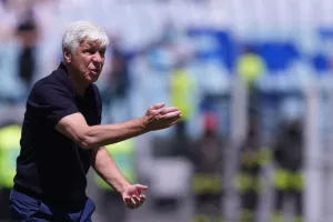 RomaÕs head coach Gian Piero Gasperini during the Serie A EniLive soccer match between Roma and Lazio at the Rome’s Olympic stadium, Italy – Sunday  May 17, 2026 – Sport  Soccer ( Photo by Alfredo Falcone/LaPresse )