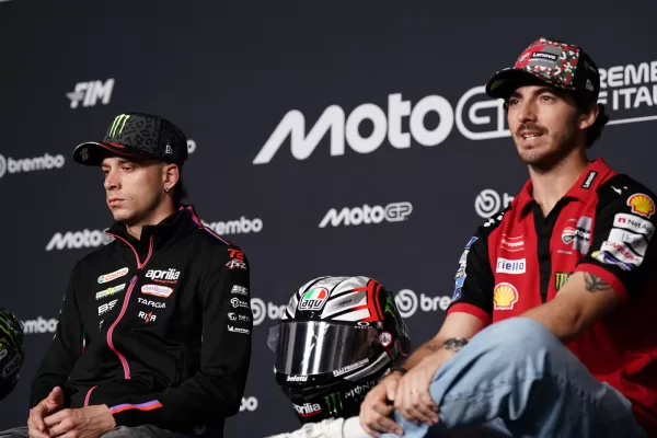 Foto Costanza Benvenuti/LaPresse
28.05.2026 – Sport-Motociclismo – Motomondiale 2026 – GRAN PREMIO D’ITALIA BREMBO – Autodromo Internazionale del Mugello – Conferenza piloti
nella foto:  Marco Bezzecchi – Francesco Bagnaia


Photo Costanza Benvenuti/LaPresse
2026 28 MAY – Sport – Motorcycling – Motomondiale 2026 – GRAN PREMIO D’ITALIA BREMBO – Autodromo Internazionale del Mugello – Conference with pilots
in the photo:  Marco Bezzecchi – Francesco Bagnaia
