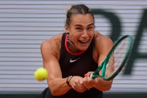 Aryna Sabalenka of Belarus returns toRussia’s Diana Shnaider during the quarterfinal tennis match at the French Open in Paris, Wednesday, June 3, 2026. (AP Photo/Aurelien Morissard) Aryna Sabalenka of Belarus returns toRussia’s Diana Shnaider during the quarterfinal tennis match at the French Open in Paris, Wednesday, June 3, 2026. (AP Photo/Aurelien Morissard)
