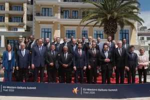 EU leaders and officials from the candidate countries pose for the family photo of the EU-Western Balkans summit in the Montenegrin coastal town of Tivat, Friday, June 5, 2026. (AP Photo/Risto Bozovic)
Associate Press/ LaPresse
Only Italy and Spain EU leaders and officials from the candidate countries pose for the family photo of the EU-Western Balkans summit in the Montenegrin coastal town of Tivat, Friday, June 5, 2026. (AP Photo/Risto Bozovic)
Associate Press/ LaPresse
Only Italy and Spain