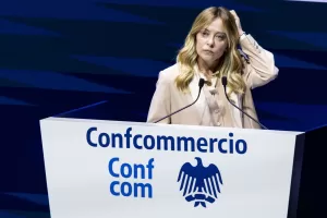 Il Presidente del Consiglio Giorgia Meloni in occasione dellAssemblea Nazionale Confcommercio. Roma Mercoledì 10 Giugno 2026 (photo by Mauro Scrobogna / LaPresse)
Prime Minister Giorgia Meloni at the Confcommercio National Assembly. Rome, Wednesday June 10 2026 (photo by Mauro Scrobogna / LaPresse) Il Presidente del Consiglio Giorgia Meloni in occasione dellAssemblea Nazionale Confcommercio. Roma Mercoledì 10 Giugno 2026 (photo by Mauro Scrobogna / LaPresse)
Prime Minister Giorgia Meloni at the Confcommercio National Assembly. Rome, Wednesday June 10 2026 (photo by Mauro Scrobogna / LaPresse)
