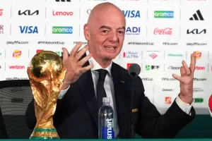 FIFA President Gianni Infantino speaks during a news conference at the stadium in Mexico City, Wednesday, June 10, 2026, a day before the opening FIFA World Cup match between Mexico and South Africa. (AP Photo/Eduardo Verdugo)





Associate Press/ LaPresse
Only Italy and Spain