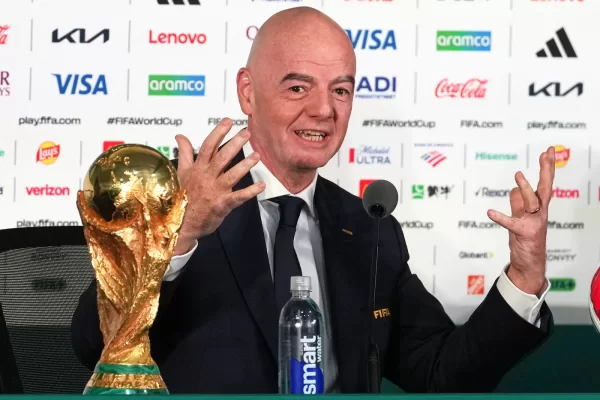 FIFA President Gianni Infantino speaks during a news conference at the stadium in Mexico City, Wednesday, June 10, 2026, a day before the opening FIFA World Cup match between Mexico and South Africa. (AP Photo/Eduardo Verdugo)
Associate Press/ LaPresse
Only Italy and Spain FIFA President Gianni Infantino speaks during a news conference at the stadium in Mexico City, Wednesday, June 10, 2026, a day before the opening FIFA World Cup match between Mexico and South Africa. (AP Photo/Eduardo Verdugo)
Associate Press/ LaPresse
Only Italy and Spain