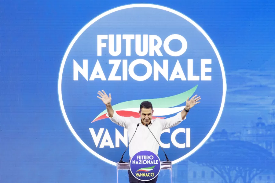 Roberto Vannacci durante la chiusura dell Assemblea costituente di Futuro nazionale allAuditorium della Conciliazione, Roma, Domenica 14 Giugno 2026 (Foto Roberto Monaldo / LaPresse)

Roberto Vannacci during the Constituent Assembly of Futuro nazionale party at the Auditorium della Conciliazione, Rome, Sunday, June 14, 2026 (Photo by Roberto Monaldo / LaPresse)