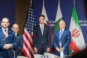 Trump’s envoys Jared Kushner, center, and Steve Witkoff, right, at Lake Lucerne Summit, at the Buergenstock resort in Obbuergen, near Lucerne, Switzerland, Sunday, June 21, 2026. (Urs Flueeler, Pool Photo via AP) Trump’s envoys Jared Kushner, center, and Steve Witkoff, right, at Lake Lucerne Summit, at the Buergenstock resort in Obbuergen, near Lucerne, Switzerland, Sunday, June 21, 2026. (Urs Flueeler, Pool Photo via AP)