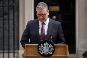Britain’s Prime Minister Keir Starmer speaks to the media outside 10 Downing Street to announce his resignation in London, Monday, June 22, 2026.(AP Photo/Kin Cheung) Britain’s Prime Minister Keir Starmer speaks to the media outside 10 Downing Street to announce his resignation in London, Monday, June 22, 2026.(AP Photo/Kin Cheung)