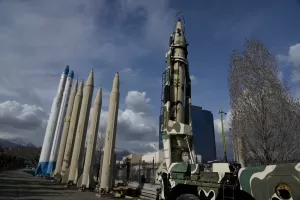 Iran’s domestically built missiles and satellite carriers are displayed in a permanent exhibition at a recreational area in northern Tehran, Iran, Tuesday, March 24, 2026. (AP Photo/Vahid Salemi) Iran’s domestically built missiles and satellite carriers are displayed in a permanent exhibition at a recreational area in northern Tehran, Iran, Tuesday, March 24, 2026. (AP Photo/Vahid Salemi)