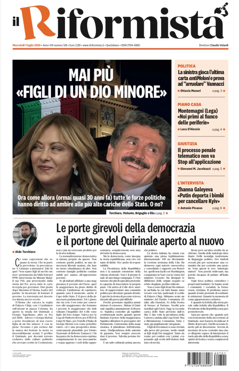Quotidiano del 1° Luglio 2026