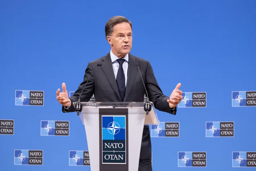NATO Secretary General Mark Rutte speaks during a pre-ministerial media conference at NATO headquarters in Brussels, Wednesday, June 17, 2026. (AP Photo/Omar Havana)





Associate Press/ LaPresse
Only Italy and Spain