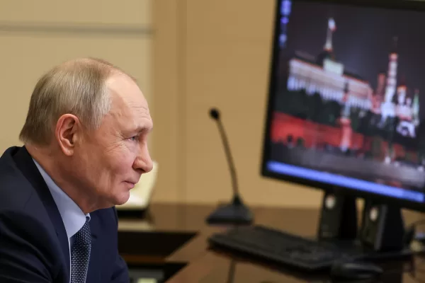 Russian President Vladimir Putin leads a cabinet meeting via videoconference at the Novo-Ogaryovo state residence outside Moscow, Wednesday, June 10, 2026. (Vyacheslav Prokofyev/Sputnik, Kremlin Pool Photo via AP)
Associate Press/ LaPresse
Only Italy and Spain Russian President Vladimir Putin leads a cabinet meeting via videoconference at the Novo-Ogaryovo state residence outside Moscow, Wednesday, June 10, 2026. (Vyacheslav Prokofyev/Sputnik, Kremlin Pool Photo via AP)
Associate Press/ LaPresse
Only Italy and Spain