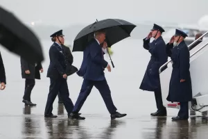 President Donald Trump prepares to board Air Force One, Tuesday, June 23, 2026, at Joint Base Andrews, Md. (AP Photo/Julia Demaree Nikhinson)
