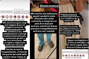 Valentina Nappi contro il Teatro San Carlo, accuse di sessismo: “Se sei donna puoi entrare con i sandali, se sei uomo no” Valentina Nappi contro il Teatro San Carlo, accuse di sessismo: “Se sei donna puoi entrare con i sandali, se sei uomo no”