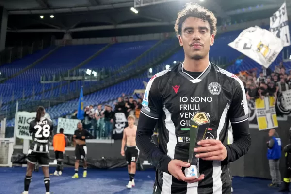 Udinese’s Arthur Atta is the Panini player of the match after the Serie A EniLive soccer match between Lazio and Udinese at the Rome’s Olympic stadium, Italy – Monday  April 27, 2026 – Sport  Soccer ( Photo by Alfredo Falcone/LaPresse )