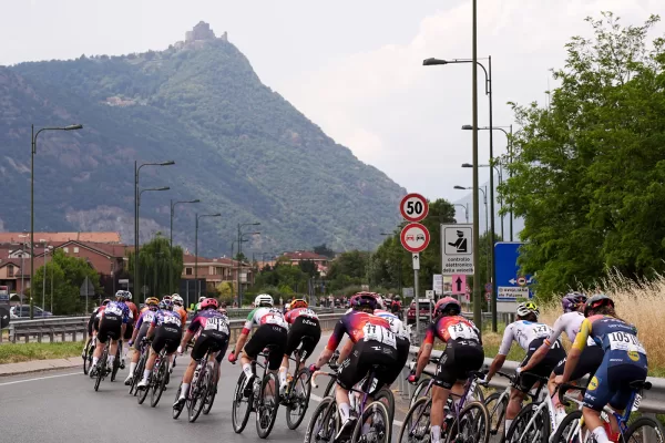 The pack rides cycles during Stage 8 of the Giro dItalia Women, from Rivoli to Sestriere, Italy, Saturday, June 6, 2026 (Photo by Marco Alpozzi/LaPresse)