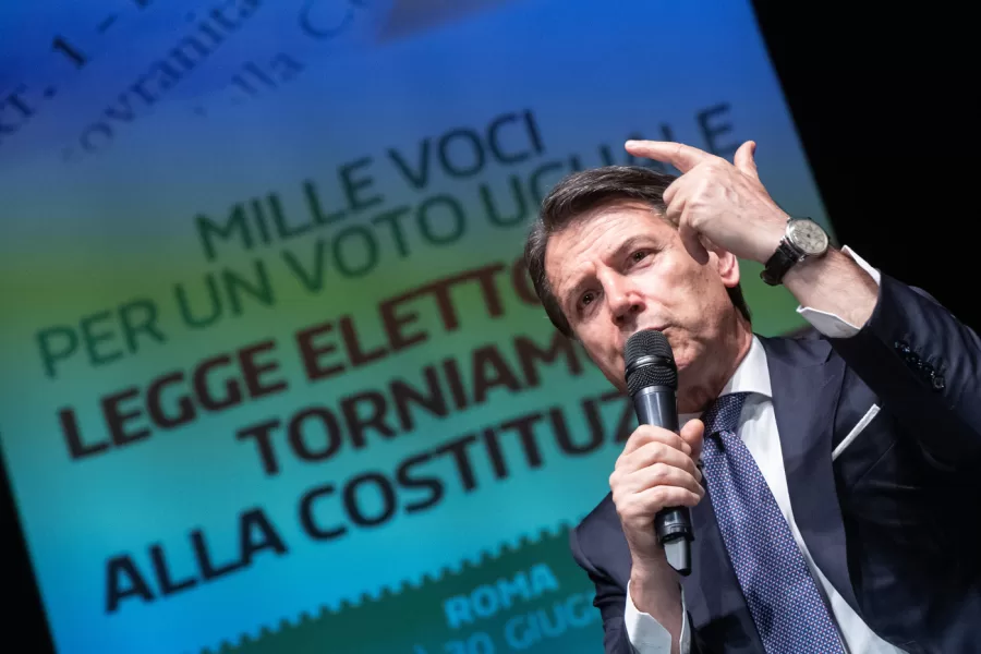 Giuseppe Conte ?M?5S in occasione della manifestazione Mille voci per un voto uguale. Legge elettorale: torniamo alla Costituzione. Roma, Martedì 30 Giugno 2026 (photo by Mauro Scrobogna / LaPresse)
Giuseppe Conte M5S on the occasion of the conference “A Thousand Voices for an Equal Vote. Electoral Law: Let’s Return to the Constitution.” Rome, Tuesday June 30 2026 (photo by Mauro Scrobogna / LaPresse) Giuseppe Conte ?M?5S in occasione della manifestazione Mille voci per un voto uguale. Legge elettorale: torniamo alla Costituzione. Roma, Martedì 30 Giugno 2026 (photo by Mauro Scrobogna / LaPresse)
Giuseppe Conte M5S on the occasion of the conference “A Thousand Voices for an Equal Vote. Electoral Law: Let’s Return to the Constitution.” Rome, Tuesday June 30 2026 (photo by Mauro Scrobogna / LaPresse)