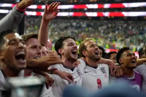 England players celebrate after the World Cup round of 16 soccer match between Mexico and England in Mexico City, Sunday, July 5, 2026. (AP Photo/Ricardo Mazalan)
Associate Press/ LaPresse
Only Italy and Spain England players celebrate after the World Cup round of 16 soccer match between Mexico and England in Mexico City, Sunday, July 5, 2026. (AP Photo/Ricardo Mazalan)
Associate Press/ LaPresse
Only Italy and Spain