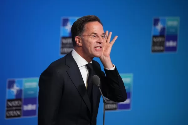 NATO Secretary General Mark Rutte gestures as he arrives for the NATO summit in Ankara, Turkey, Wednesday, July 8, 2026. (AP Photo/Emrah Gurel) NATO Secretary General Mark Rutte gestures as he arrives for the NATO summit in Ankara, Turkey, Wednesday, July 8, 2026. (AP Photo/Emrah Gurel)