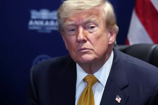 President Donald Trump during a meeting with NATO Secretary General Mark Rutte at the NATO summit in Ankara, Turkey, Wednesday, July 8, 2026. (Filip Singer, Pool Photo via AP)