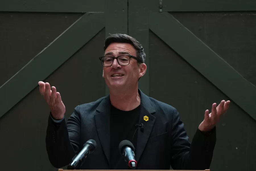 Labour party’s Andy Burnham delivers a speech at the People’s History Museum in Manchester, England, Monday, June 29, 2026.(AP Photo/Alastair Grant)