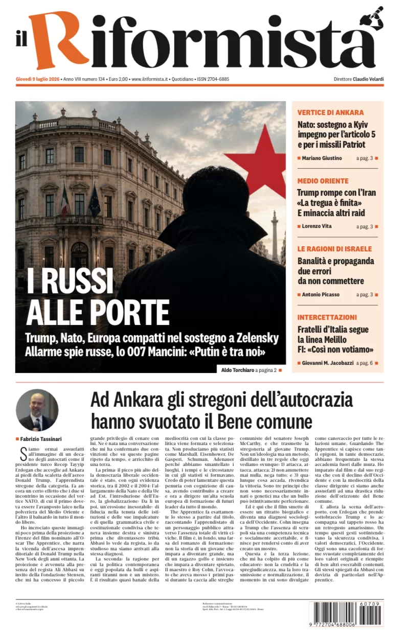 Quotidiano del 9 Luglio 2026