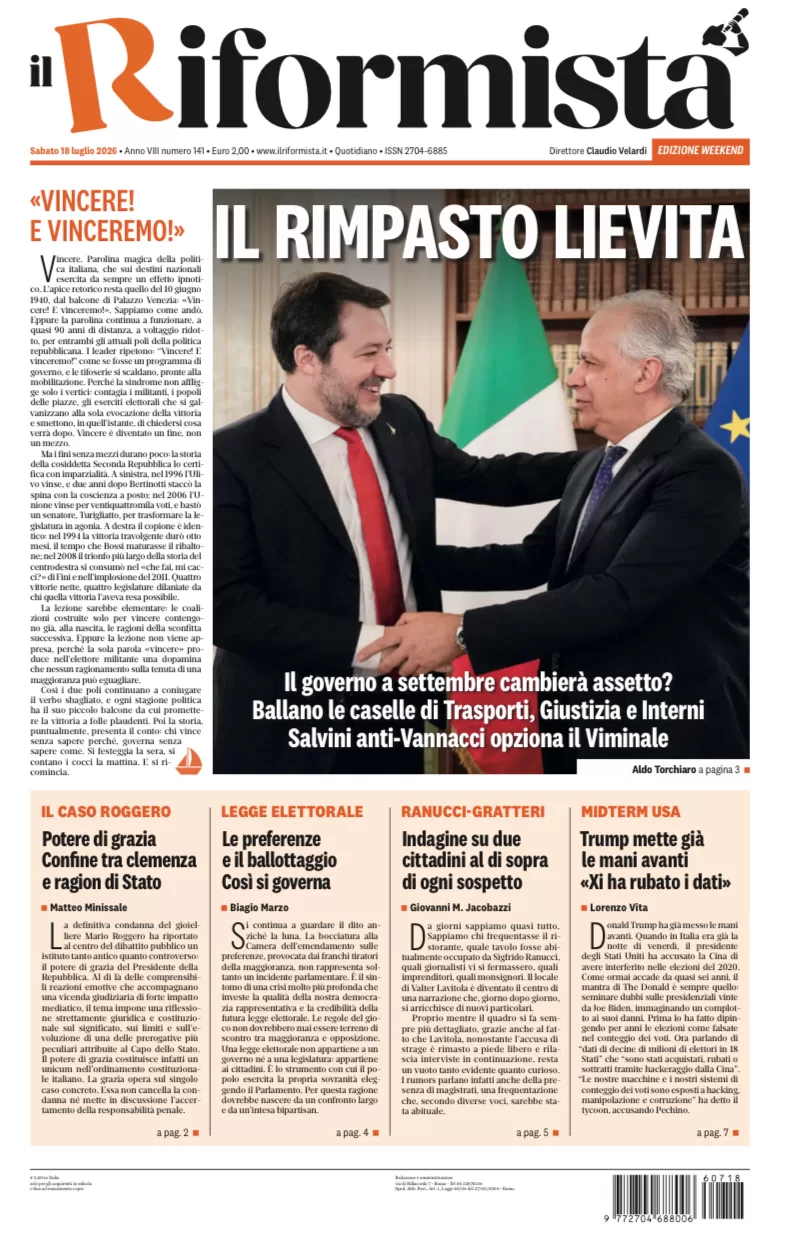 Quotidiano del 18 Luglio 2026