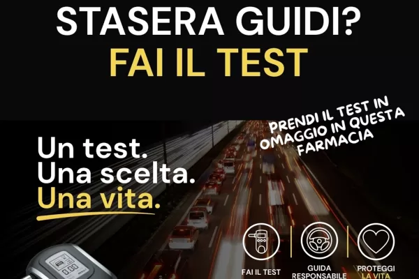 Guida sicura, la prevenzione passa dalla farmacia: a Napoli al via il progetto pilota di Farmaciste Insieme con gli alcol test gratuiti Guida sicura, la prevenzione passa dalla farmacia: a Napoli al via il progetto pilota di Farmaciste Insieme con gli alcol test gratuiti