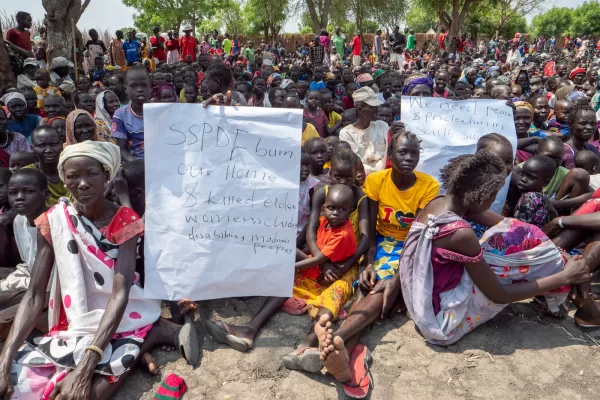 Internally displaced people gather at a church compound in Akobo, Jonglei state, South Sudan, Saturday, Feb. 21, 2026. (AP Photo/Florence Miettaux)
Associate Press/ LaPresse
Only Italy and Spain Internally displaced people gather at a church compound in Akobo, Jonglei state, South Sudan, Saturday, Feb. 21, 2026. (AP Photo/Florence Miettaux)
Associate Press/ LaPresse
Only Italy and Spain
