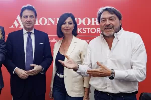 Giuseppe Conte e Sigfrido Ranucci durante la presentazione del libro Cera una volta la Rai di Barbara Floridia (al centro), Roma, Martedì 26 Maggio 2026 (Foto Roberto Monaldo / LaPresse)
Giuseppe Conte and Sigfrido Ranucci during the presentation of the book Cera una volta la Rai by Barbara Floridia (center), Rome, Tuesday, May 26, 2026 (Photo by Roberto Monaldo / LaPresse) Giuseppe Conte e Sigfrido Ranucci durante la presentazione del libro Cera una volta la Rai di Barbara Floridia (al centro), Roma, Martedì 26 Maggio 2026 (Foto Roberto Monaldo / LaPresse)
Giuseppe Conte and Sigfrido Ranucci during the presentation of the book Cera una volta la Rai by Barbara Floridia (center), Rome, Tuesday, May 26, 2026 (Photo by Roberto Monaldo / LaPresse)