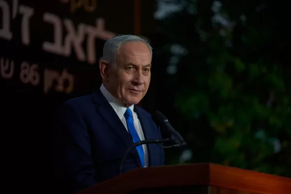 Israeli Prime Minister Benjamin Netanyahu speaks at the state memorial for Ze’ev Jabotinsky, at Mount Herzl Military Cemetery in Jerusalem, Tuesday, July 14, 2026. (AP Photo/Ohad Zwigenberg)





Associate Press/ LaPresse
Only Italy and Spain
